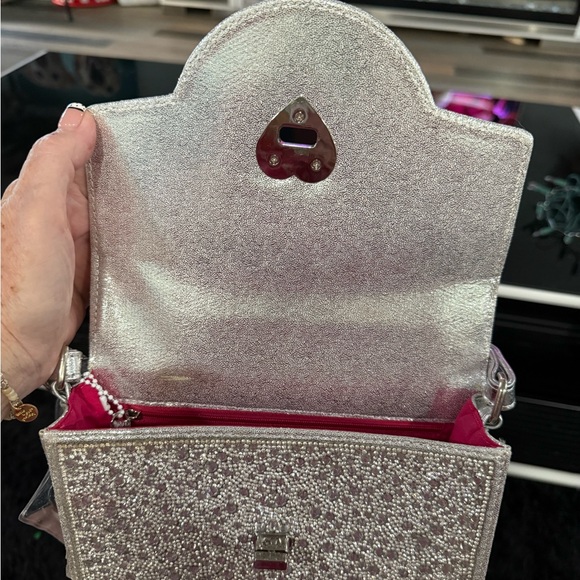 Betsey Johnson Silver Rotary Rhinestone Telephone Cross Body NEW no tags - Picture 2 of 5